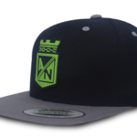 Gorra Atlético Nacional Oficial Premium Flexfit 6089MT Plana Negra/Gris